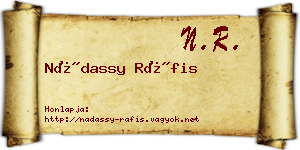 Nádassy Ráfis névjegykártya